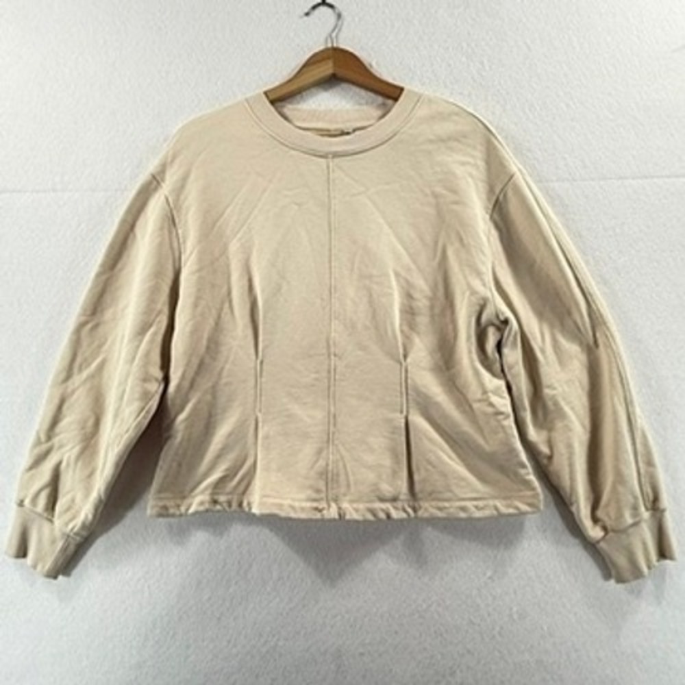 & Other Stories Sweatshirt Womens Large Beige Cinched Back Seam Minimalist‎ Chic